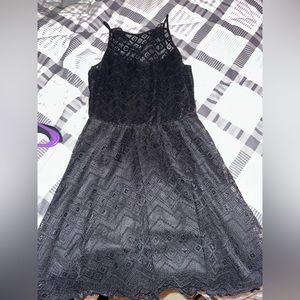 Lily Rose, black lace dress